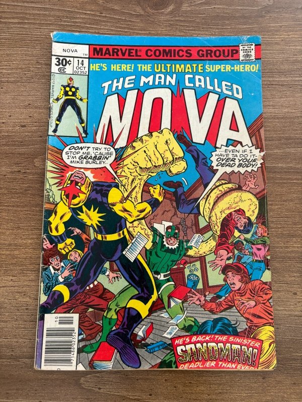 Nova #14 (Marvel Comics, 1977), raw comic book in VG/FN condition — front cover