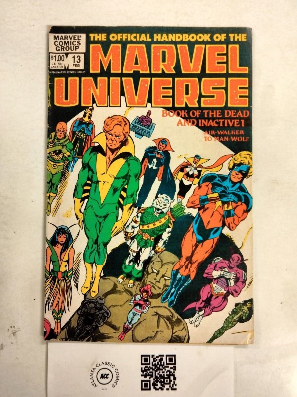Official Handbook of the Marvel Universe #13 (Marvel Comics), raw comic book in NM condition — front cover