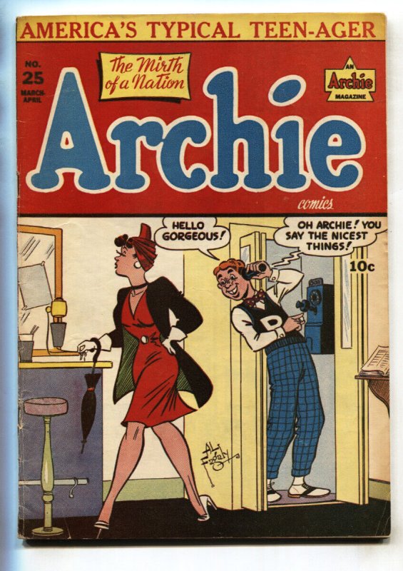 Archie Comics #25 (MLJ Magazines), raw comic book in FN condition — front cover