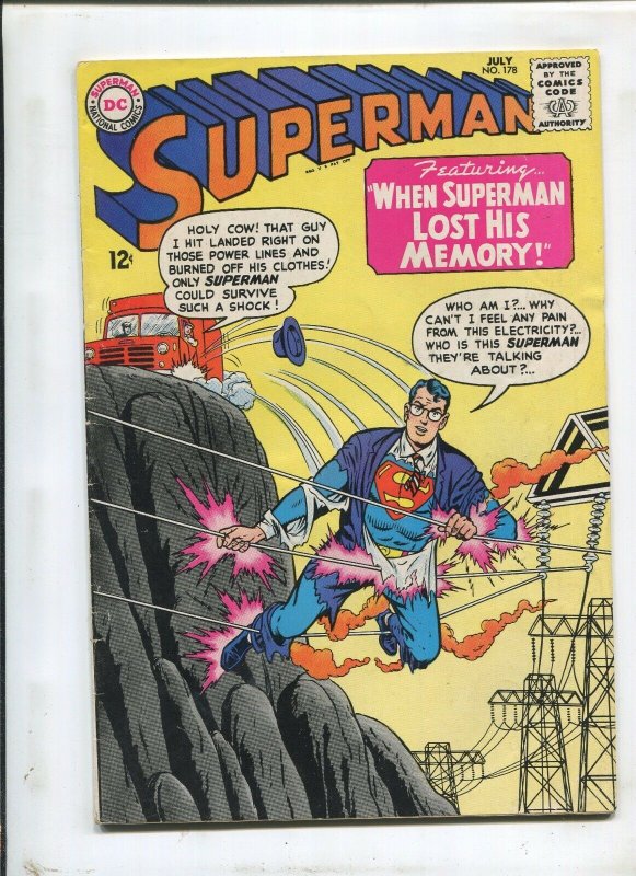 Superman #178 (DC Comics, 1965), raw comic book in 7.0 condition — front cover