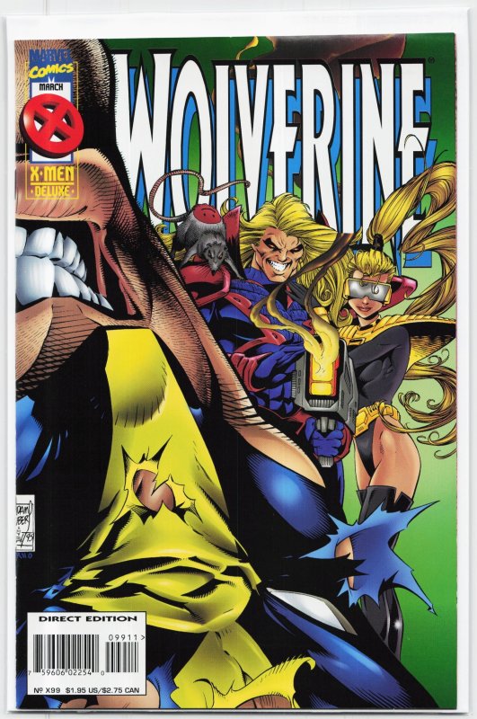 Wolverine #99 (Marvel Comics, 1996), raw, ungraded comic book — front cover