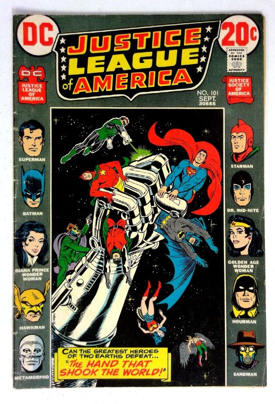 Justice League of America #101 (DC Comics, 1972), raw comic book in FN condition — front cover