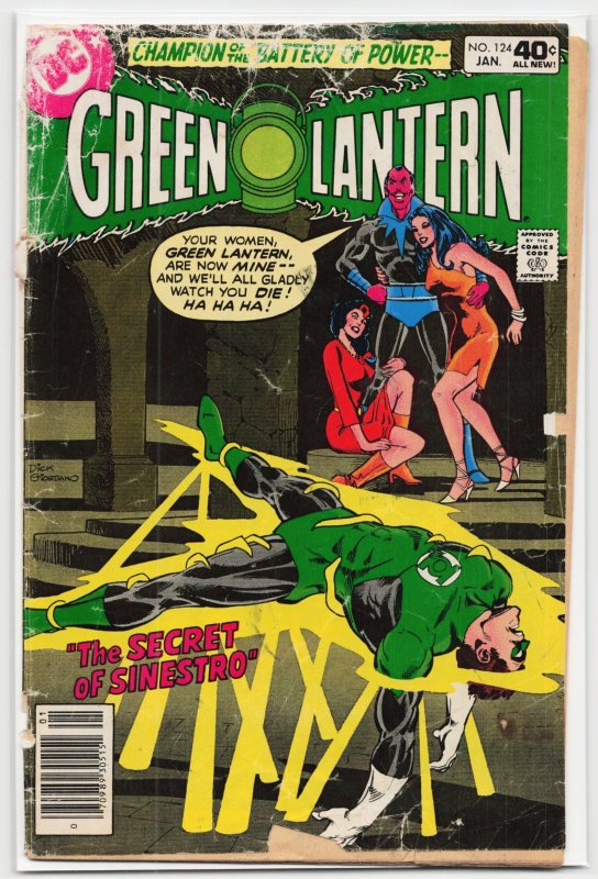 Green Lantern #124 (DC Comics, 1980), raw, ungraded comic book — front cover