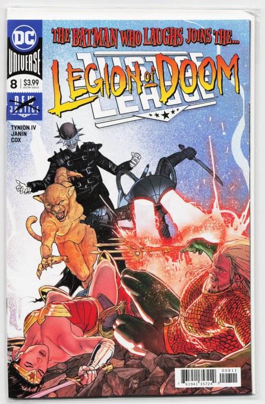 Justice League #8 (DC Comics, 2018), raw, ungraded comic book — front cover
