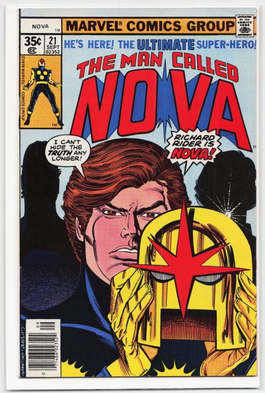Nova #21 (Marvel Comics, 1978), raw, ungraded comic book — front cover