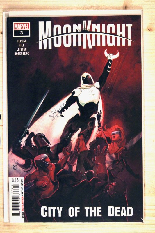 Moon Knight: City of the Dead #3 (Marvel Comics, 2023), raw comic book in NM+ 9.6 condition — front cover