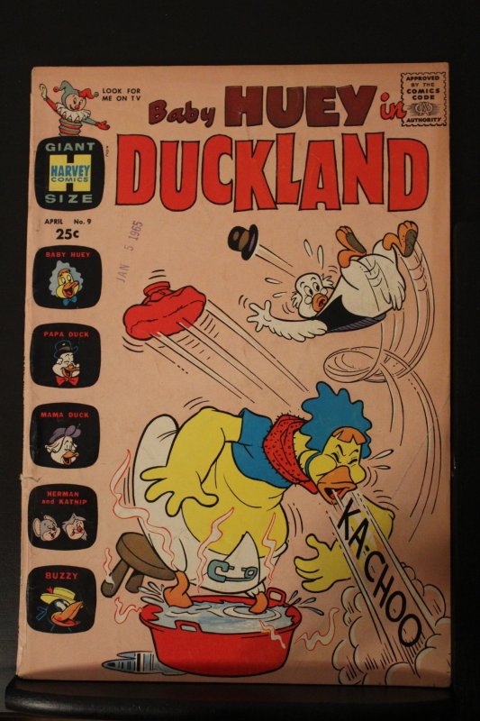 Baby Huey in Duckland #9, comic book — front cover in its holder