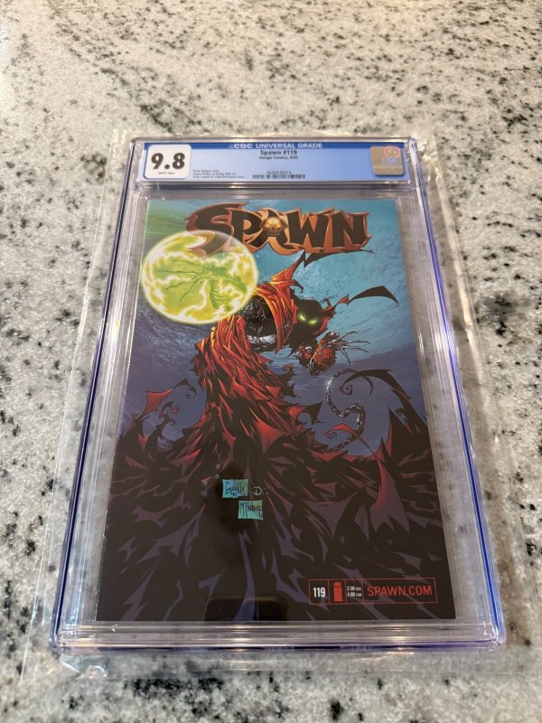 Spawn #119 (Image Comics, 2002), CGC 9.8 graded comic book, Universal Blue label — front cover in its holder