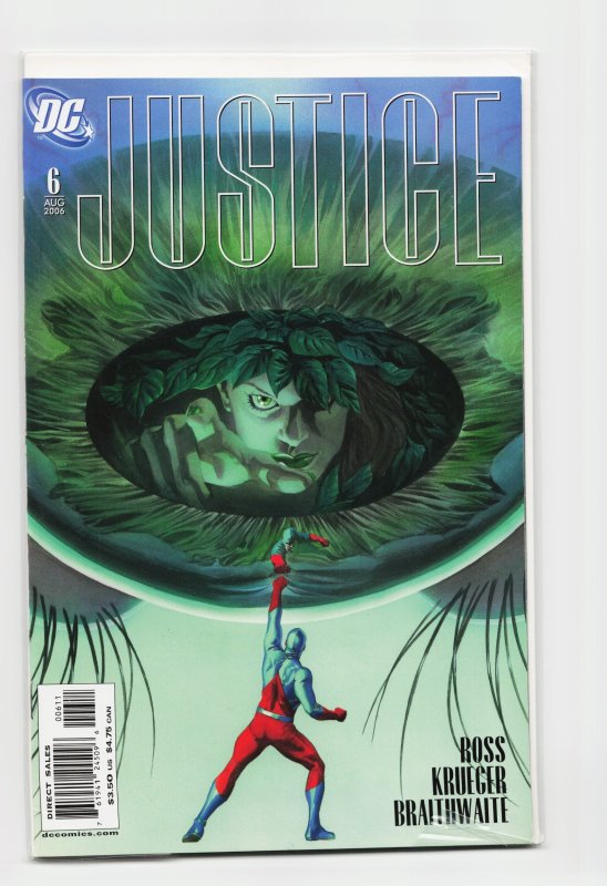 Justice #6 (2006), raw, ungraded comic book — front cover