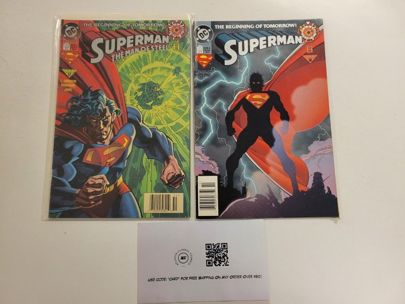 2 Superman DC Comics #0, raw, ungraded comic book — front cover