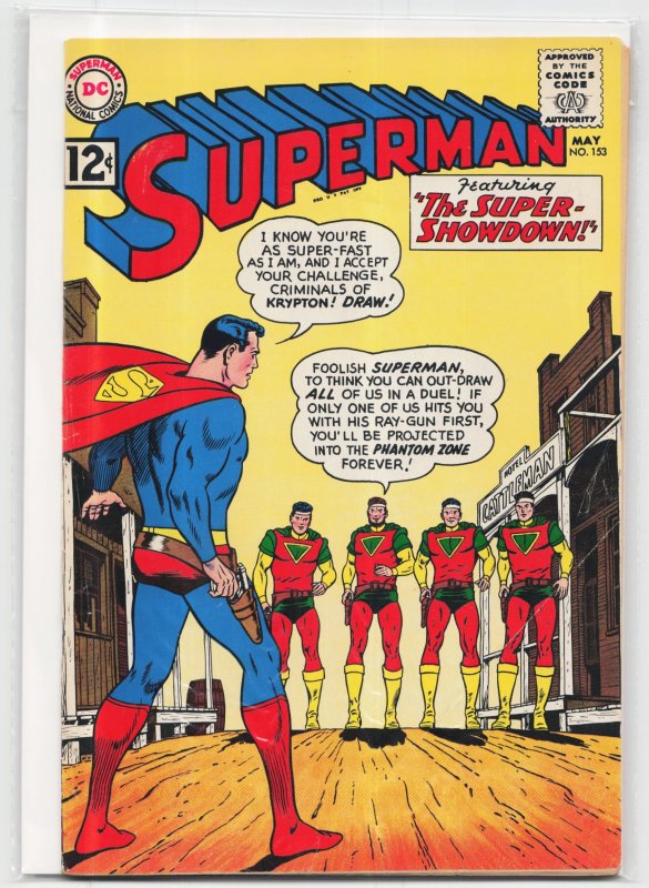 Superman #153 (DC Comics, 1962), raw, ungraded comic book — front cover
