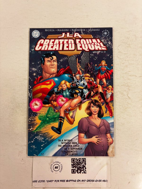 JLA Created Equal #1 (DC Comics), raw comic book in NM condition — front cover