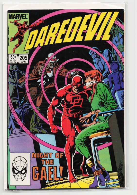 Daredevil #205 (Marvel Comics, 1984), raw, ungraded comic book — front cover