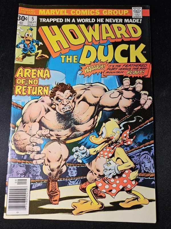 Howard the Duck #5 (Marvel Comics, 1976), raw comic book in VF+ condition — front cover