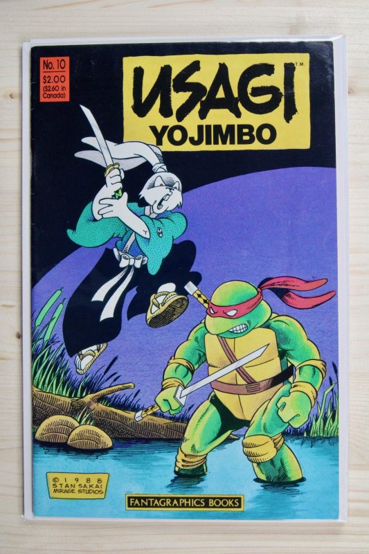 Usagi Yojimbo #10 (1988), raw comic book in VF- 7.5 condition — front cover