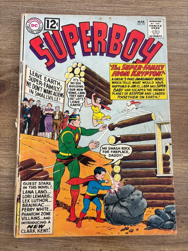 Superboy #95 (DC Comics), raw comic book in VG- condition — front cover