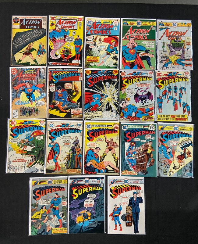 Bronze Age Superman 18 Comic Lot Most Vg-Fn, raw comic book in FN condition — front cover