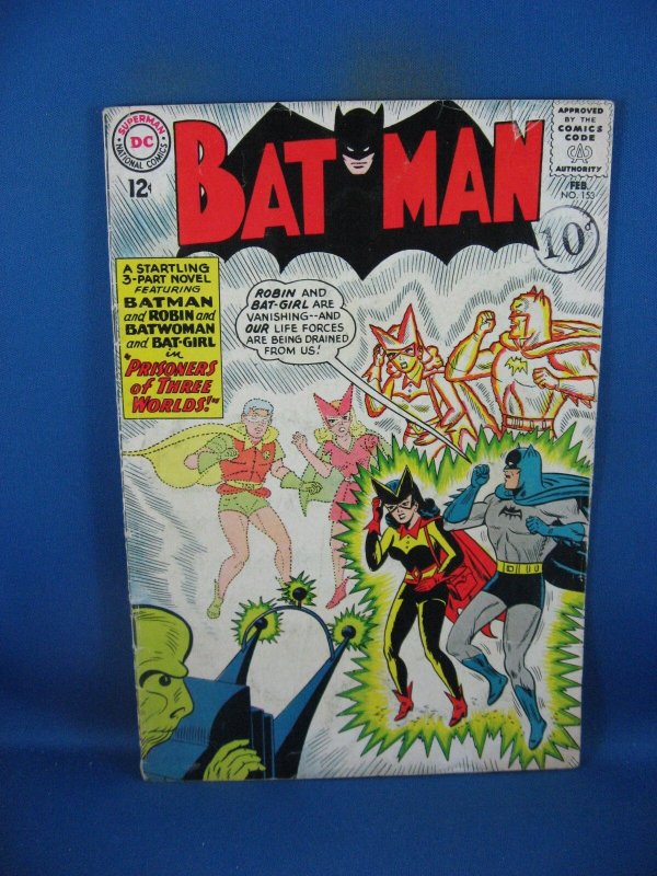 Batman #153 (DC Comics, 1963), raw comic book in VG- condition — front cover