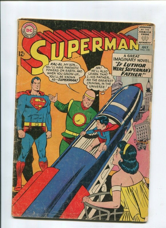 Superman #170 (DC Comics, 1964), raw comic book in GD+ condition — front cover