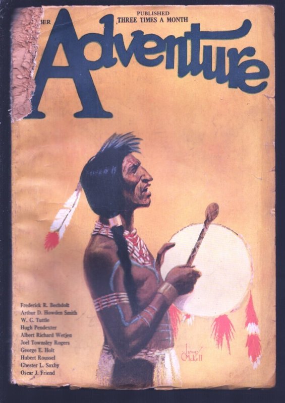 Adventure 12/30/1922-Indian Cover by James McKell-Pulp Tales by Joel Townsley Ro, raw, ungraded comic book — front cover