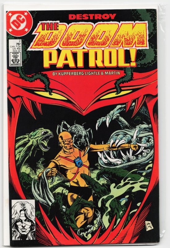 Doom Patrol #2 (DC Comics, 1987), raw, ungraded comic book — front cover