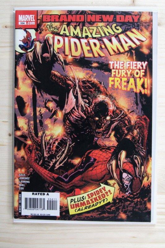 The Amazing Spider-Man #554 (Marvel Comics, 2008), raw comic book in NM 9.4 condition — front cover