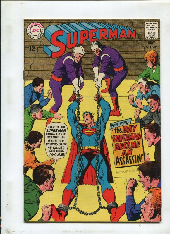 Superman #206 (DC Comics, 1968), raw comic book in 9.2 condition — front cover