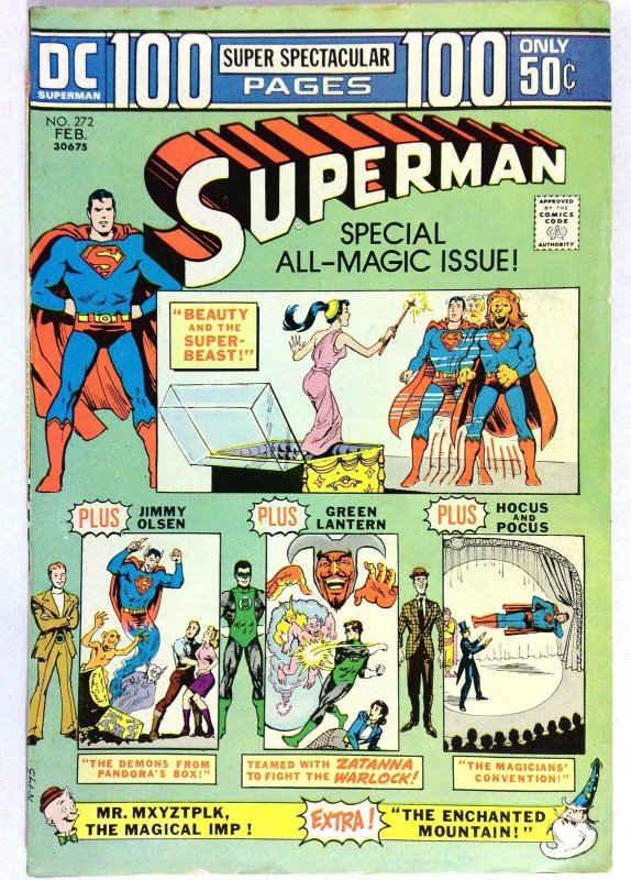 Superman #272 (DC Comics, 1974), raw comic book in VG condition — front cover