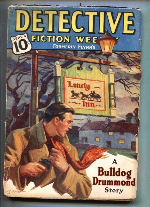 Detective Fiction Weekly 9/4/1937-Bulldog Drummond-Gary Cooper-Pulp Magazine, raw, ungraded comic book — front cover