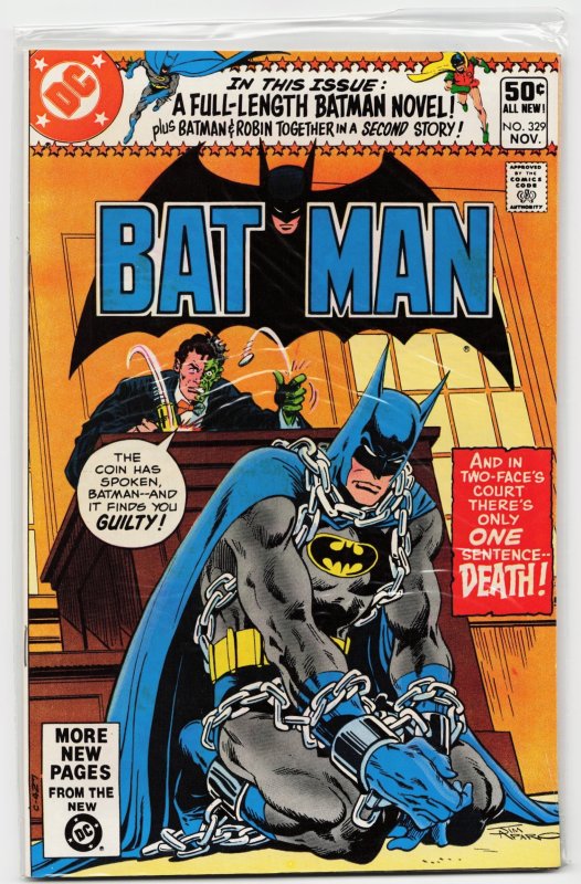 Batman #329 (DC Comics, 1980), raw, ungraded comic book — front cover