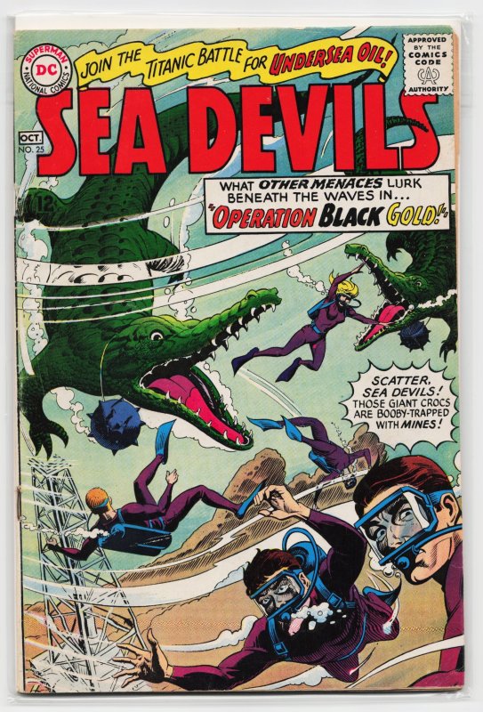 Sea Devils #25 (DC Comics, 1965), raw, ungraded comic book — front cover