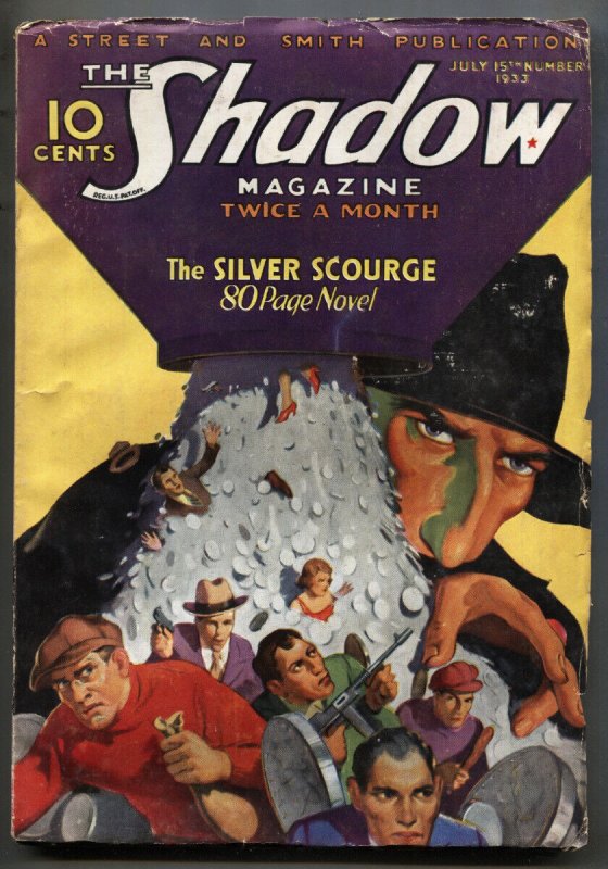 SHADOW--July #15 (1933), raw, ungraded comic book — front cover