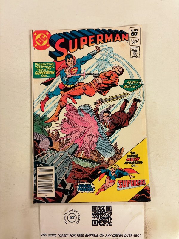 Superman #376 (DC Comics), raw comic book in VF condition — front cover