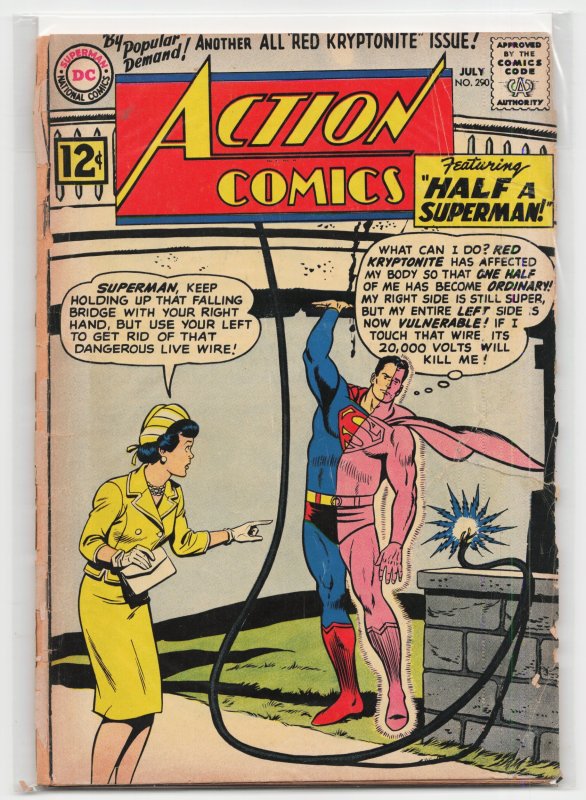 Action Comics #290 (DC Comics, 1962), raw, ungraded comic book — front cover