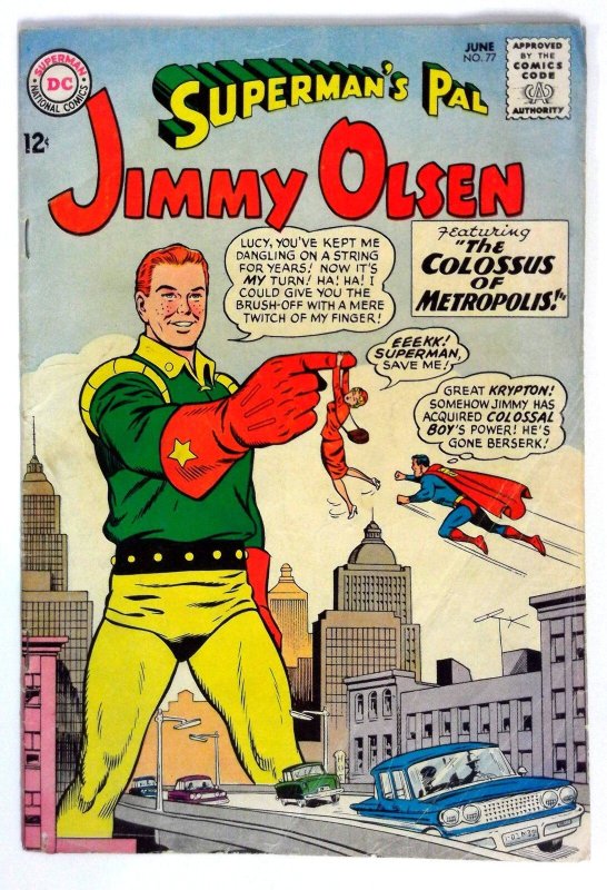 Superman's Pal Jimmy Olsen #77 (DC Comics, 1964), raw comic book in VG condition — front cover