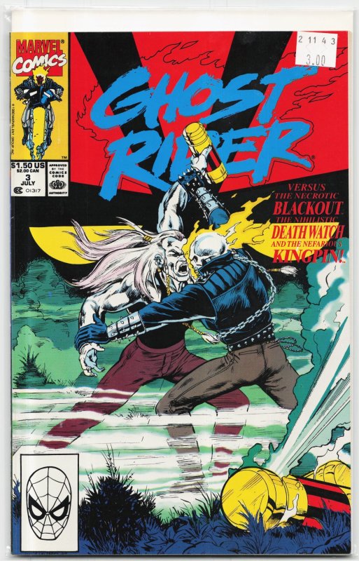 Ghost Rider #3 (Marvel Comics, 1990), raw, ungraded comic book — front cover