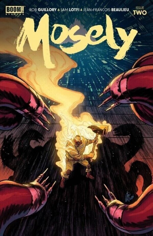 Mosely #2 (Boom! Studios, 2023), raw comic book in NM condition — front cover