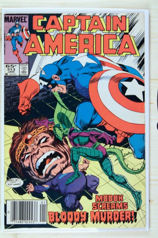 Captain America #313 (Marvel Comics, 1986), raw comic book in VF/NM 9.0 condition — front cover