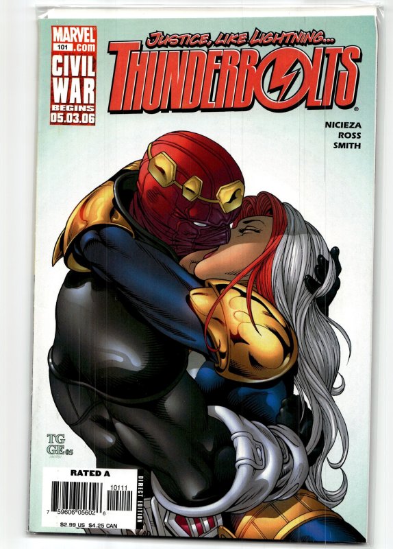 Thunderbolts #101 (Marvel Comics, 2006), raw, ungraded comic book — front cover