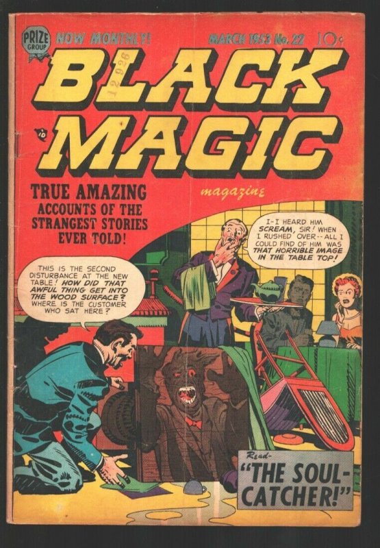 Black Magic #22 (1955), raw, ungraded comic book — front cover