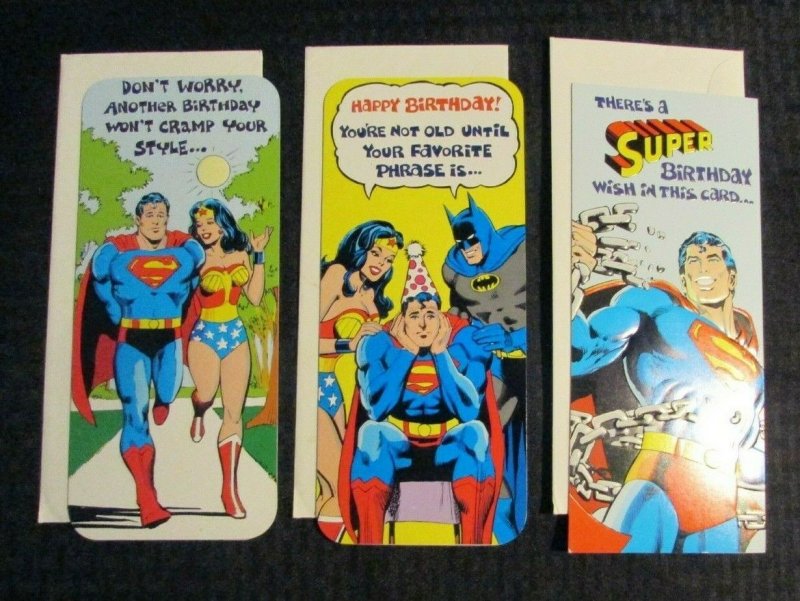 1978 Superman Mark 1 Greeting Card #5 6 7 Birthday Mixed LOT of 3 w/ Envelopes (1978), raw, ungraded comic book — front cover