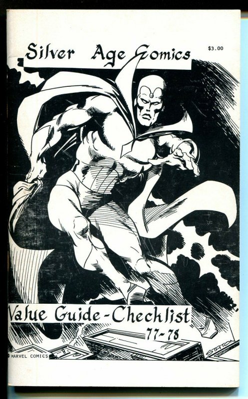 Silver Age Comics-Value Guide-Checklist #1 (1977), raw, ungraded comic book — front cover