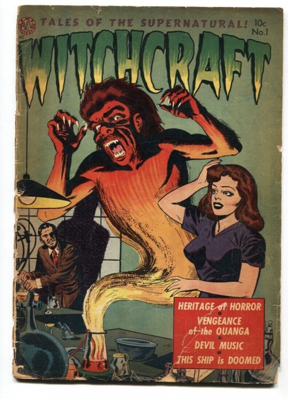 Witchcraft #1 (Avon Periodicals, 1952), raw, ungraded comic book — front cover