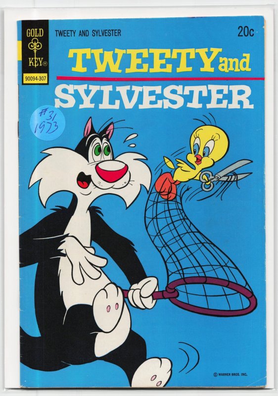 Tweety and Sylvester #31 (Gold Key, 1973), raw, ungraded comic book — front cover