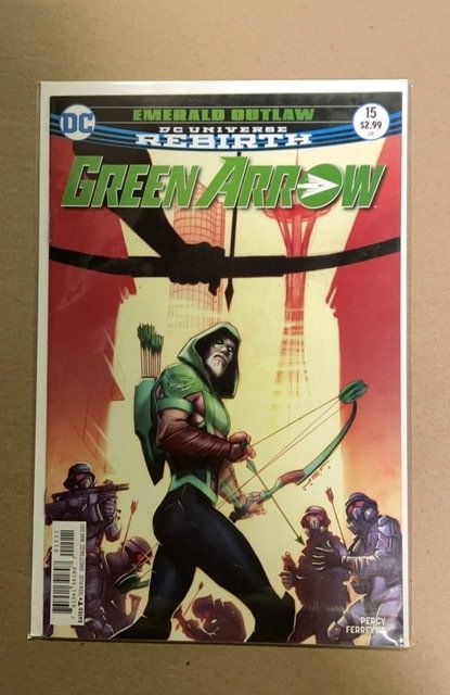 Green Arrow #15 (DC Comics, 2017), raw, ungraded comic book — front cover