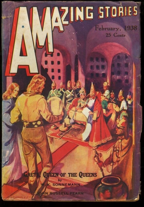 Amazing Stories--February 1938--Pulp Magazine----VG/FN (1938), raw comic book in VG/FN condition — front cover