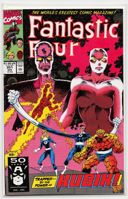 Fantastic Four #351 (Marvel Comics, 1991), raw, ungraded comic book — front cover