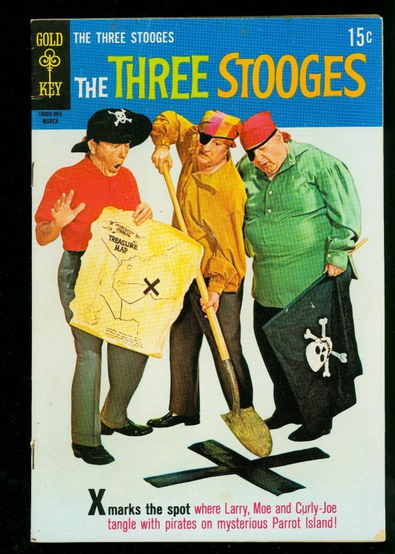 Three Stooges #46 (Gold Key Comics, 1970), raw comic book in FN- condition — front cover