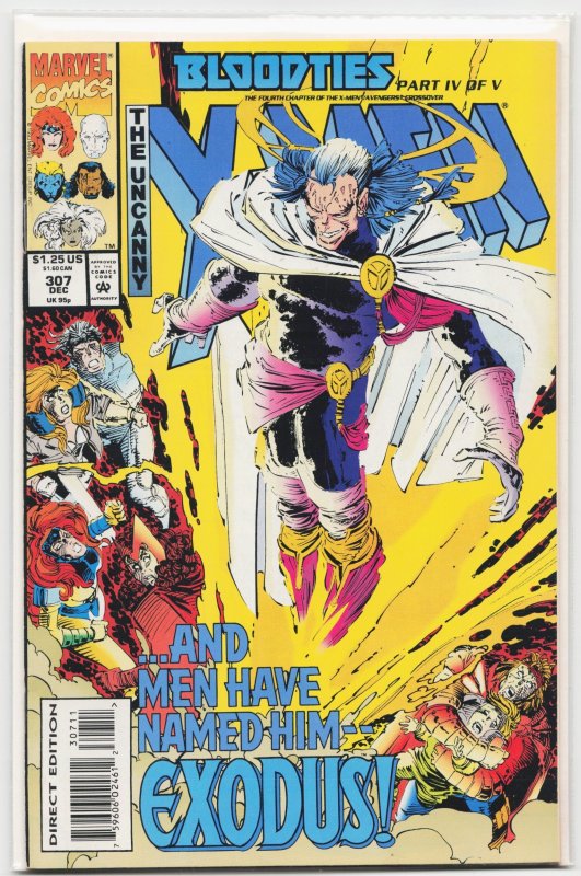 The Uncanny X-Men #307 (Marvel Comics, 1993), raw, ungraded comic book — front cover