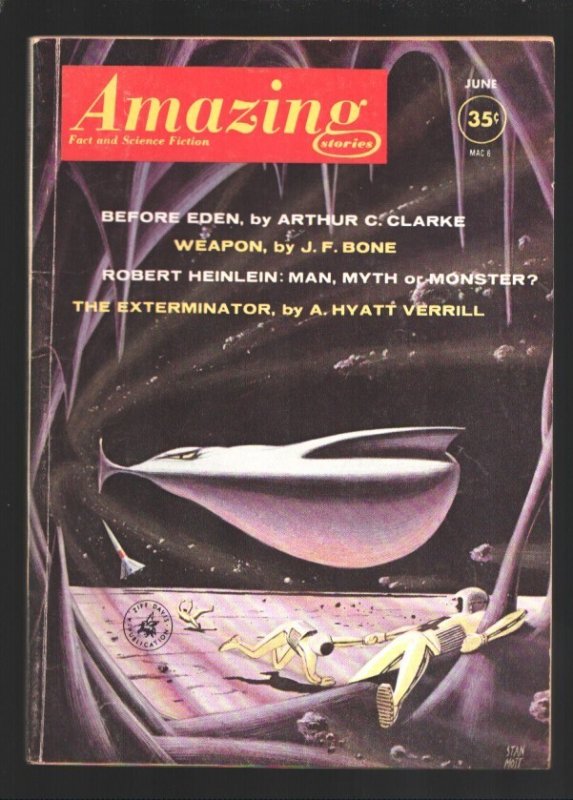 Amazing Stories 6/1961-Pulp Fiction by Arthur C. Clarke-A. Hyatt Verrill-Bruce E, raw, ungraded comic book — front cover